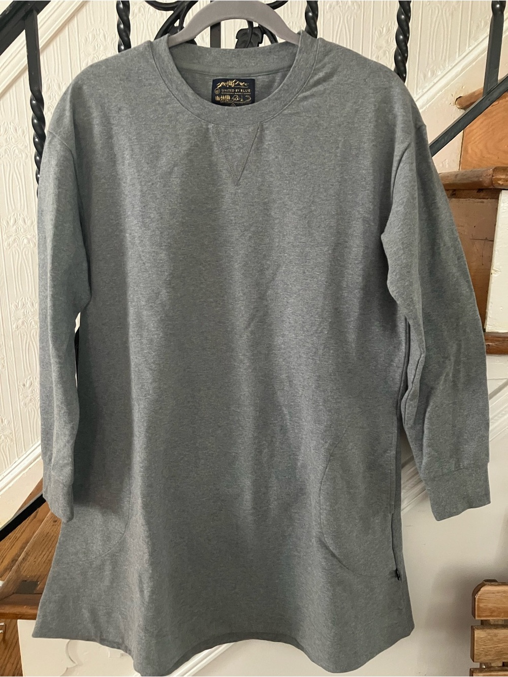 NWT United by Blue UBB size M medium Leidy gray sweatshirt fleece tunic dress